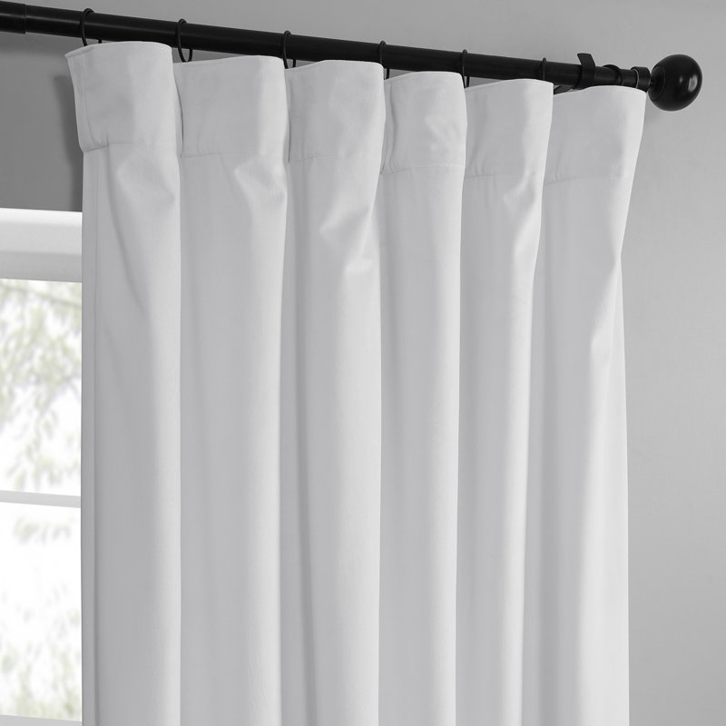 Winnette Velvet Room Darkening Curtain Panels, Dark Blue, 50" W x 96" L