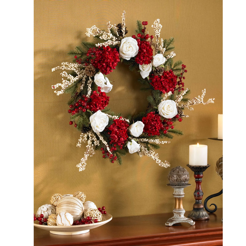 Couronne en plastique 24 po Hydrangea
