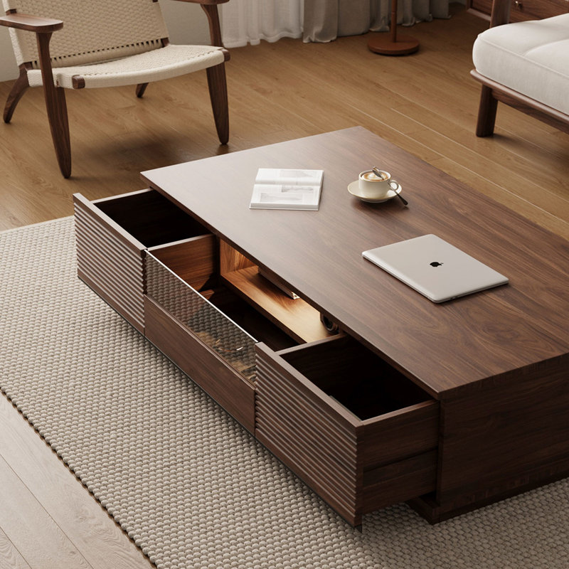 table basse en noyer, H 13,8 po x L 39,4 po x l 21,7 po