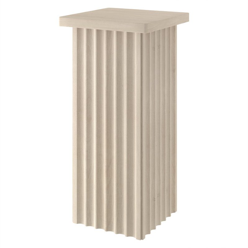 Bourne 10.75in Wide Square Side Table, Alder White