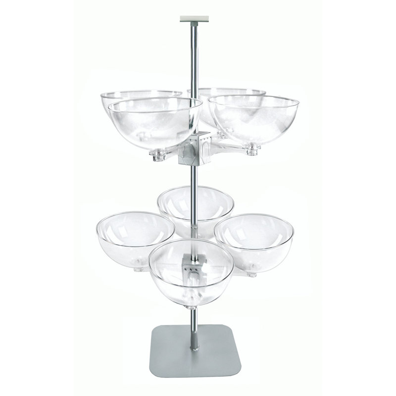 Quad Arm Bowl Tower 14" Diameter Plastic Bowls (8 Bowls)