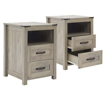 Nightstand Set Of 2 ,Side Table With 2 Drawers Storage Cabinet For Bedroom, Living Room