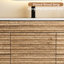 Meuble-lavabo mural simple 48 po avec lavabo intégré, robinet et armoire de salle de bain flottante Farmhouse-1028941585