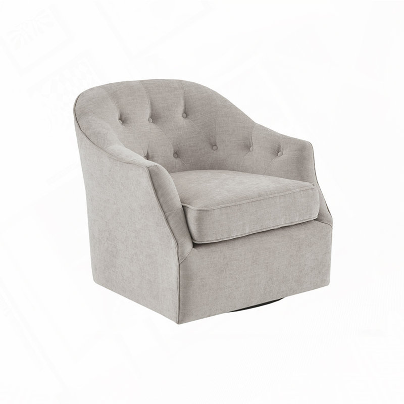 Fauteuil pivotant rembourré sans assemblage requis, Beige