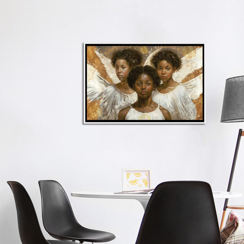 «Little Angels», reproduction d'art sur toile encadrée, H 26 po x l 40 po, Impression encadrée sans passe-partout, Blanc