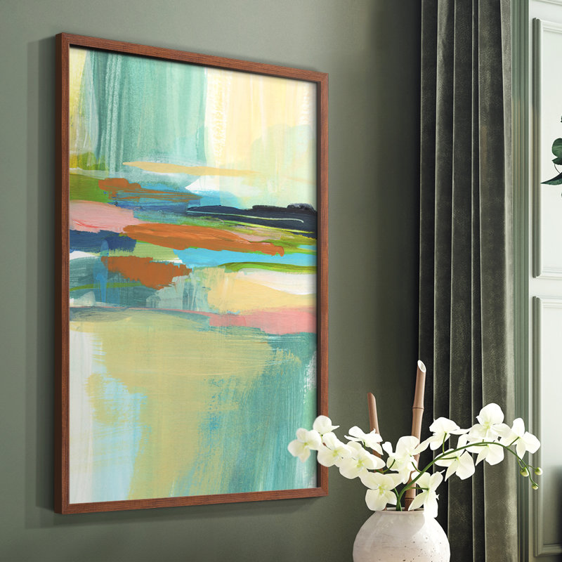 Radiant Horizon I, reproduction encadrée - bois massif, H 10 po x l 8 po, Cadre photo brun simple
