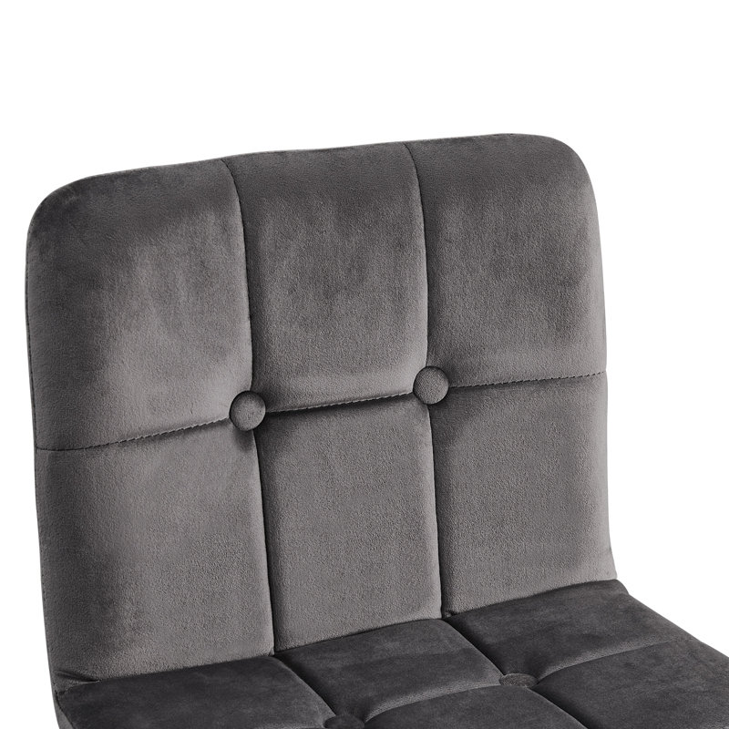 Adoniyah Upholstered Counter Stool with Metal Frame, Grey