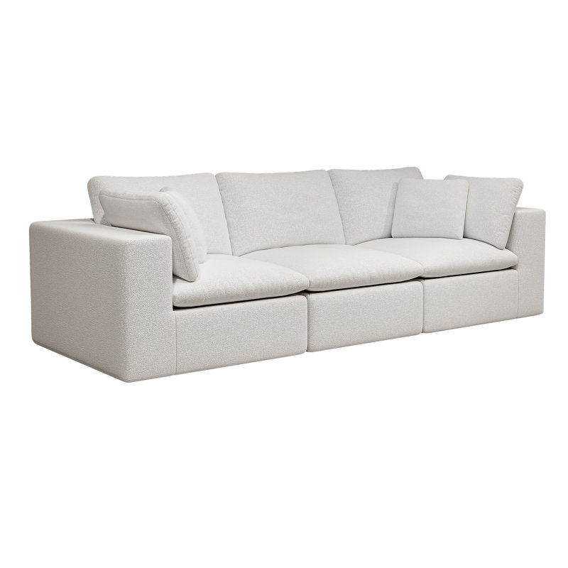 Siège de canapé modulaire 108,3 x 39,4 po, canapé rembourré compressé pour salon, chambre à coucher, appartement, aucun assemblage requis, combinaison libre de 3 pièces, tissu en velours côtelé moelleux