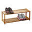 6 Pair Stackable Solid Wood Shoe Rack