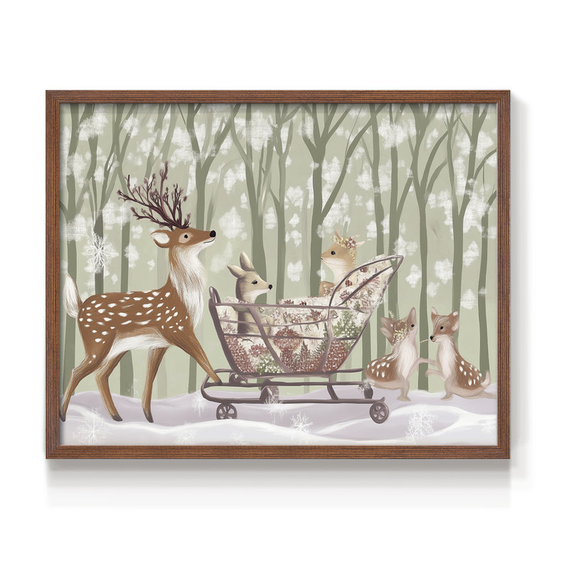 «Chirstmas Art» - XL III - Reproduction encadrée - Restickable, H 16 po x l 20 po, Noyer