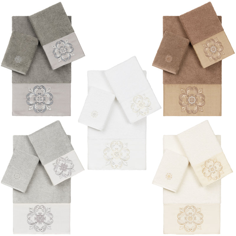 Ensemble de serviettes 3 pièces ALYSSA 100% coton turc Alyssa, Latte