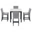 Ensemble de table de salle à manger élégante à hauteur de comptoir avec plateau en faux marbre et chaises en velours