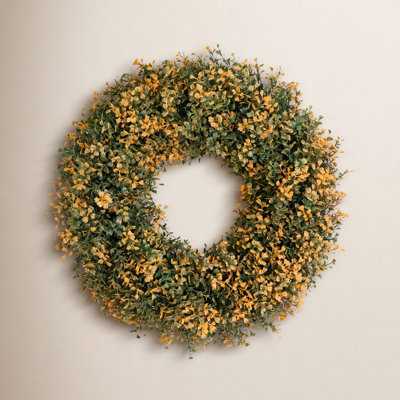 Charlton Home® 18" Pre-Lit Boxwood Wreath