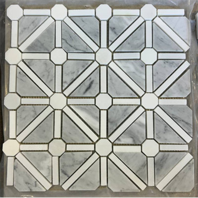 Carreau de mosaïque en marbre Carrara