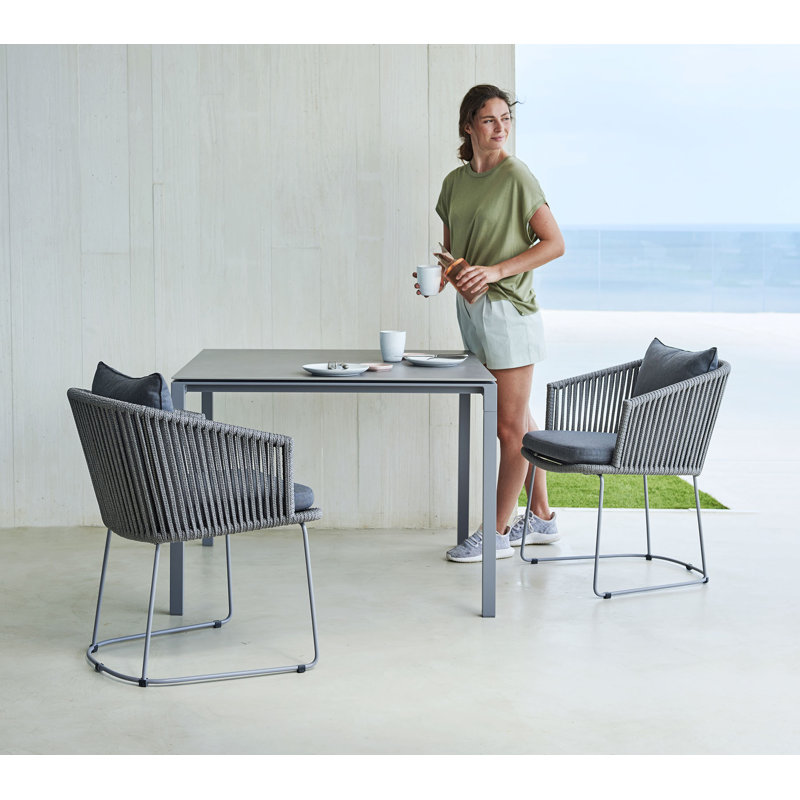 Outdoor Dining Table, Basalt, Light Gray