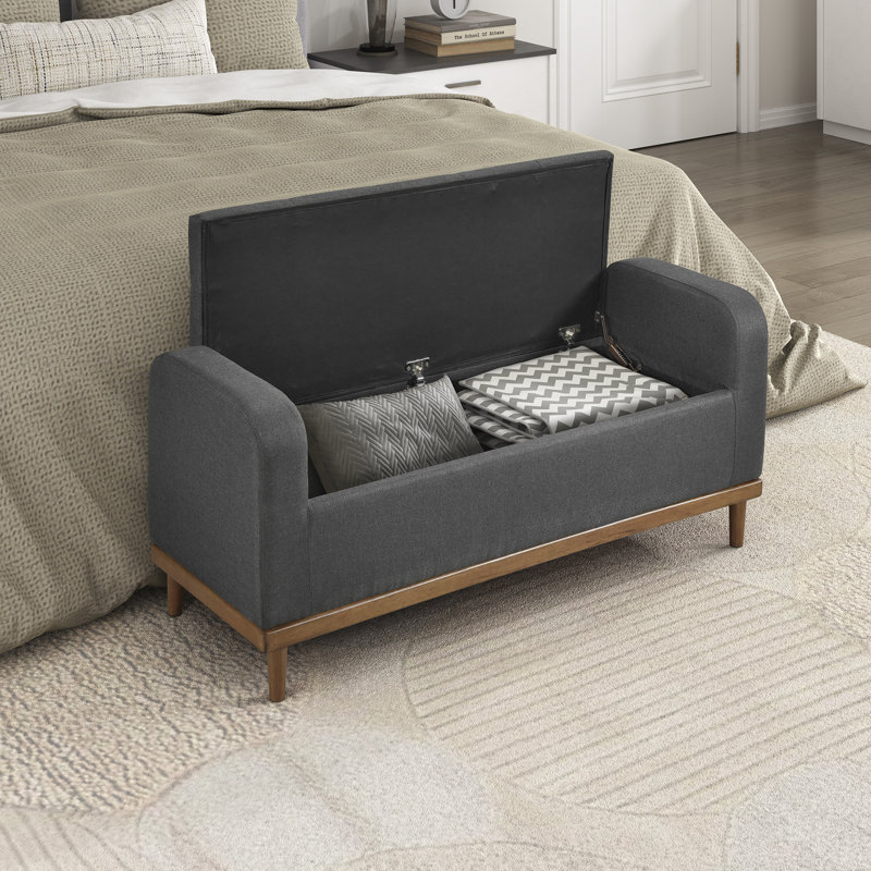 Banc de rangement 50 po Prea, Gris foncé