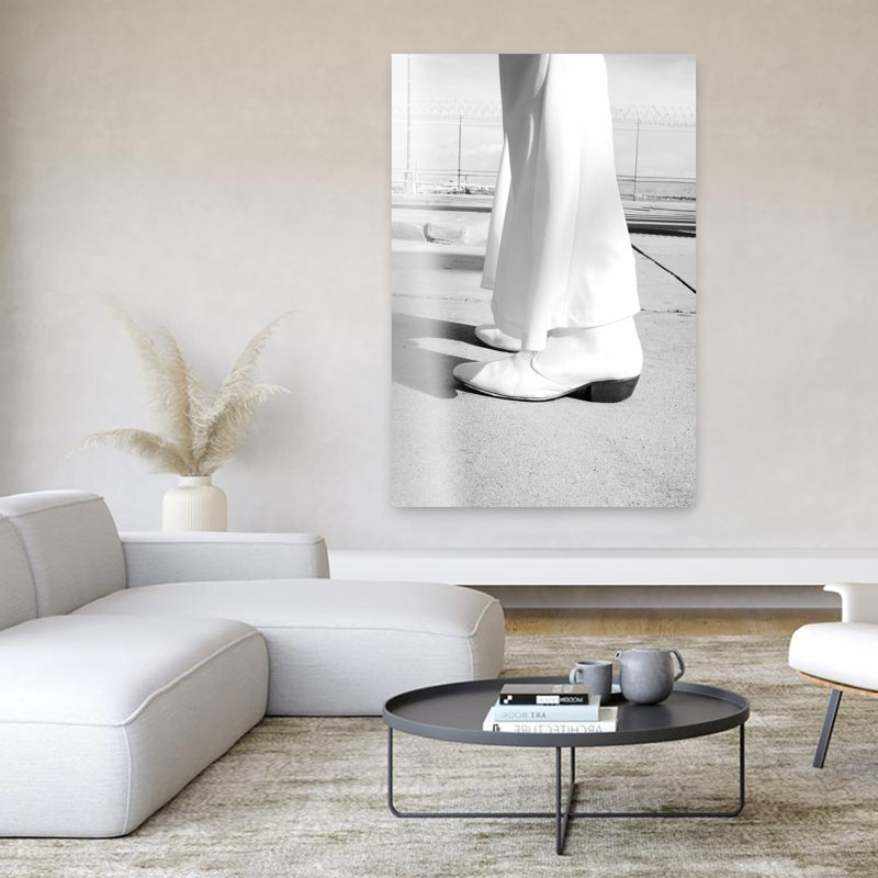 The King Las Vegas Abstract Contemporary Landscape Nature Wall Art Print 1 Piece Wrapped Canvas Wall Art, White