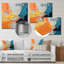 Blue And Orange Paint Abstract Expression 5 - Abstract Metal Wall Art-2103151010