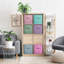Sorbus 11-inch Storage Bins - Collapsible Fabric Storage Cubes with Handles, 12 Pack - Pastel Combo-1531593402-1531593403