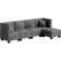 Audrye 116.5" Velvet Modular Upholstered Sectional with Ottoman