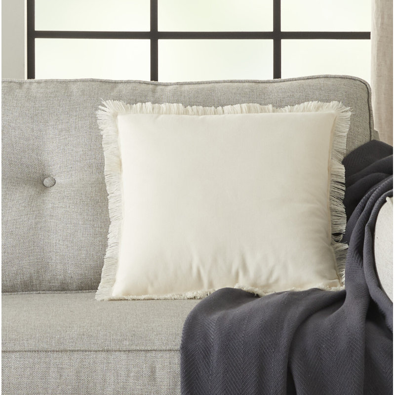  Housse de coussin carré et insert, Ivoire