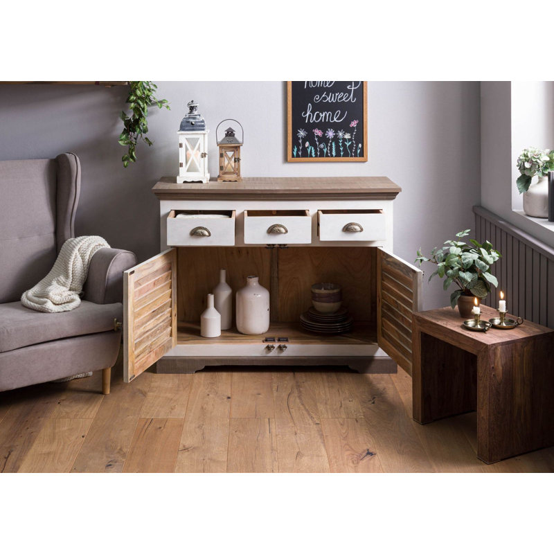 Toulouse 120cm Solid Wood Sideboard, Lacquered White
