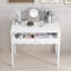Bureau de coiffeuse avec tiroir festonné, coiffeuse à maquillage avec tiroir de rangement, bureau d'écriture de style campagne moderne, table d'appoint en bois pour chambre à coucher