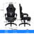 Reclining Ergonomic Fabric PC & Racing Game Chair with Vibration Lumbar Pillow-829223560