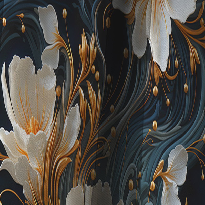 White And Gold Astral Marble Radiance - Abstract Marble Marble Blackout Curtain - 1 Panels, 52" W x 90" L