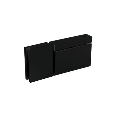 FHC CAMGS07MB Grande charnière à pivot Cambria avec pince en U attachée pour verre 1/2 po - noir mat