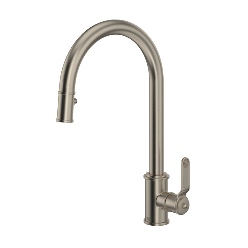 Armstrong Pull-Down Kitchen Faucet With C-Spout, Satin Nickel