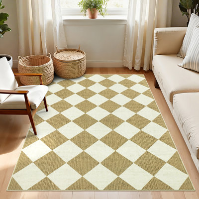 Tapis moderne lavable avec envers antidérapant en TPR, tapis abstrait sans perte de poils, tapis de sol pliables à poils courts, tapis imprimé pour la chambre de bébé