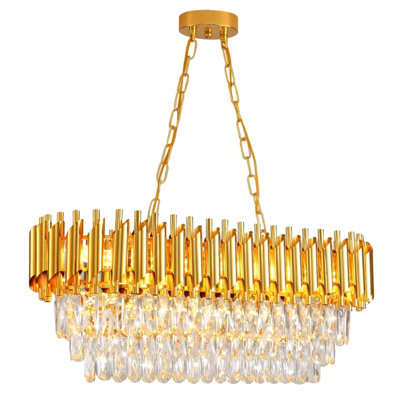 Lustre en cristal moderne pour salle à manger 8 lumières