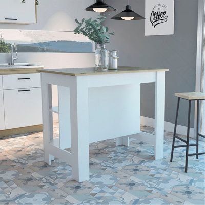 Îlot de cuisine, quatre pieds, trois tablettes