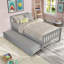 Lits simples peu encombrants avec structure et lit gigogne en bois gris pour les chambres modernes