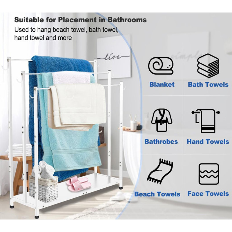 Porte-serviettes sur pied, Blanc