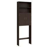 Keedyn 77" H Freestanding Over-the-Toilet Storage Rack and Cabinet