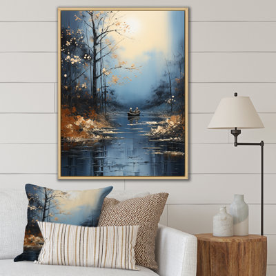 «Blue Moonlit River Blooms III - River», art mural