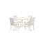Ensemble de table de salle à manger 5 pièces comprenant une table de cuisine ronde avec piédestal et 4 chaises Parson revêtues de similicuir blanc, lin blanc-1325431809-1243050151-1326178731