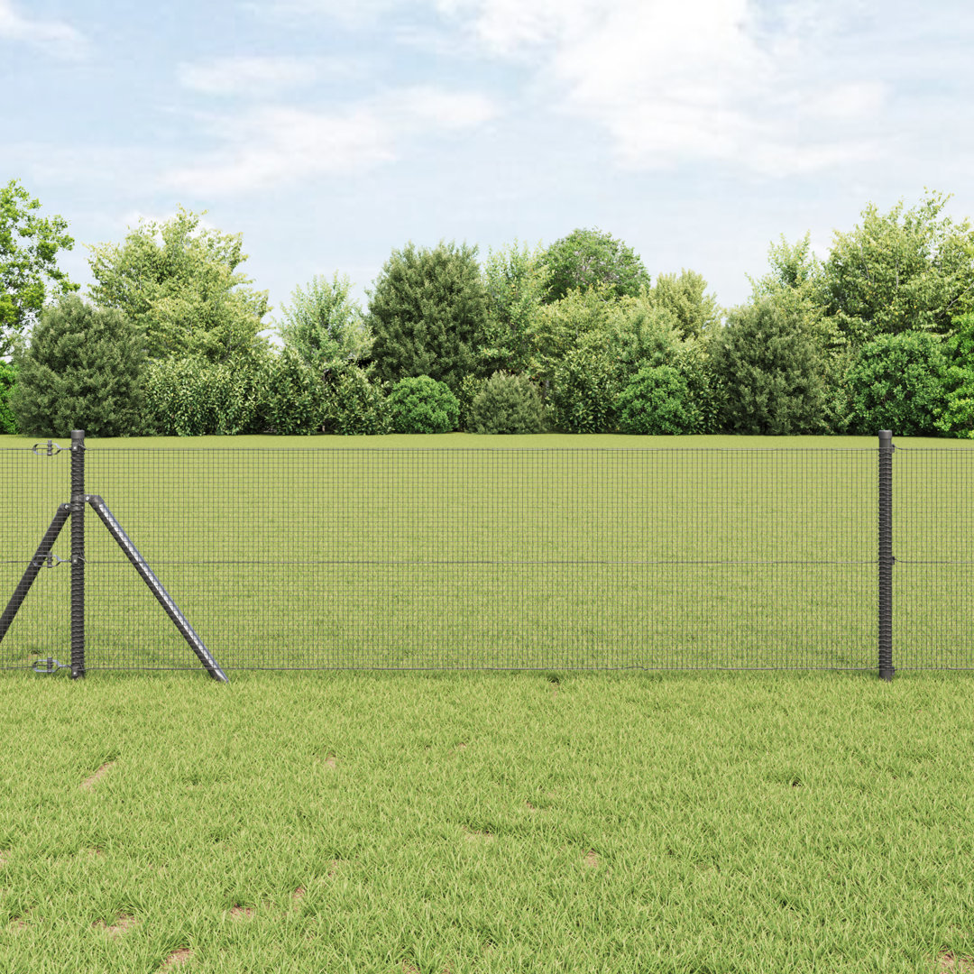 Vidaxl Welded Wire Fence With 7 Posts Steel