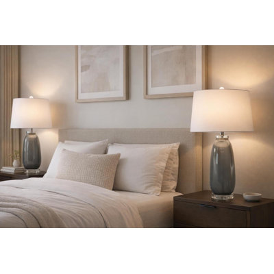 Crystal Breeze - 30 "x 16" - Lampe de table en verre et cristal