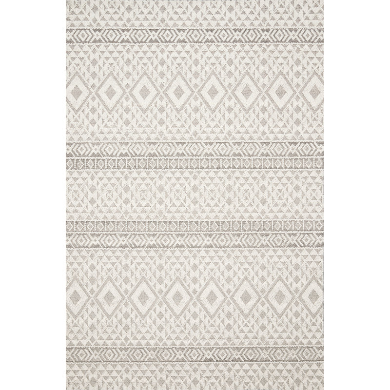 Tapis intérieur/extérieur ivoire/argenté Hauge, Tapis de couloir 2 pi 7 po x 12 pi