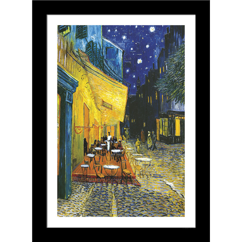 «Pavement Cafe» par Vincent Van Gogh, reproduction d'art graphique sur papier encadré