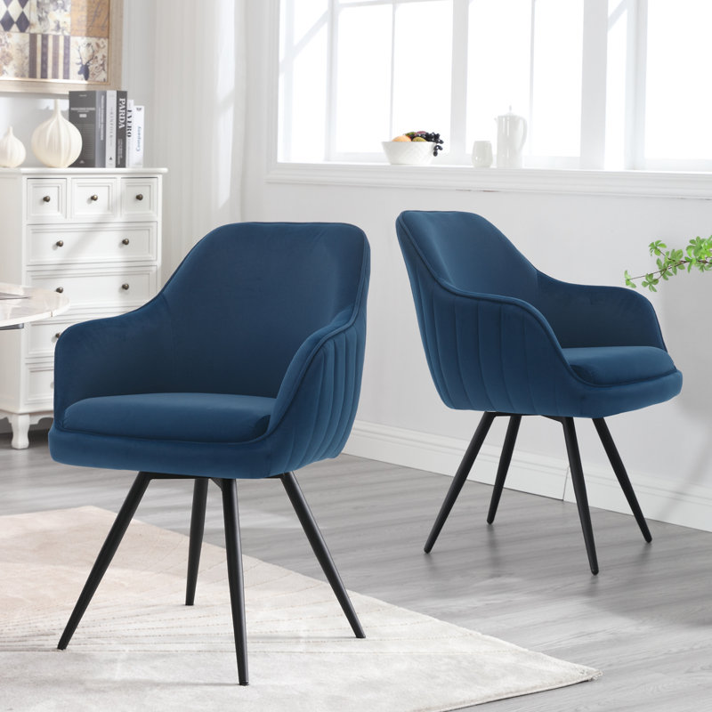 Swivel Dining Armchair, Blue