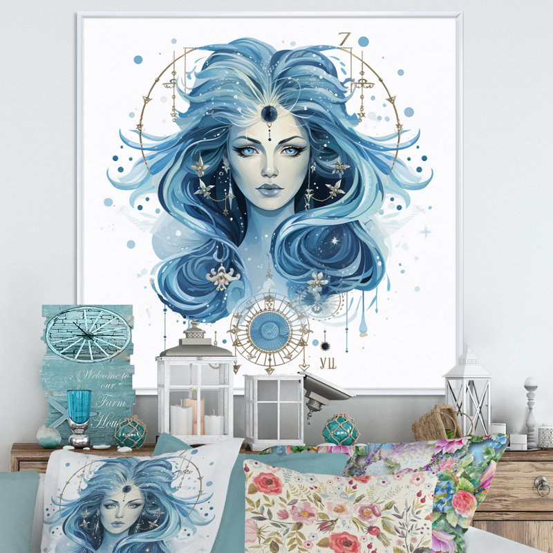 Astrologique Insight I sur impression sur toile, Cadre flottant blanc, H 36 po x l 36 po x P 1,5 po