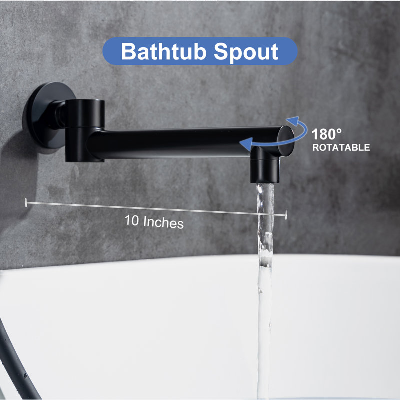 1 Handle Roman Tub Faucet with Diverter, Matte Black