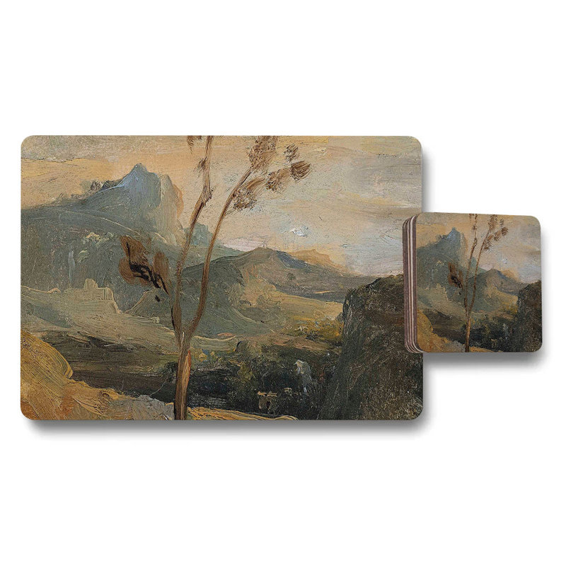 Forest Landscape Placemats And Coasters Set For Dining Table
