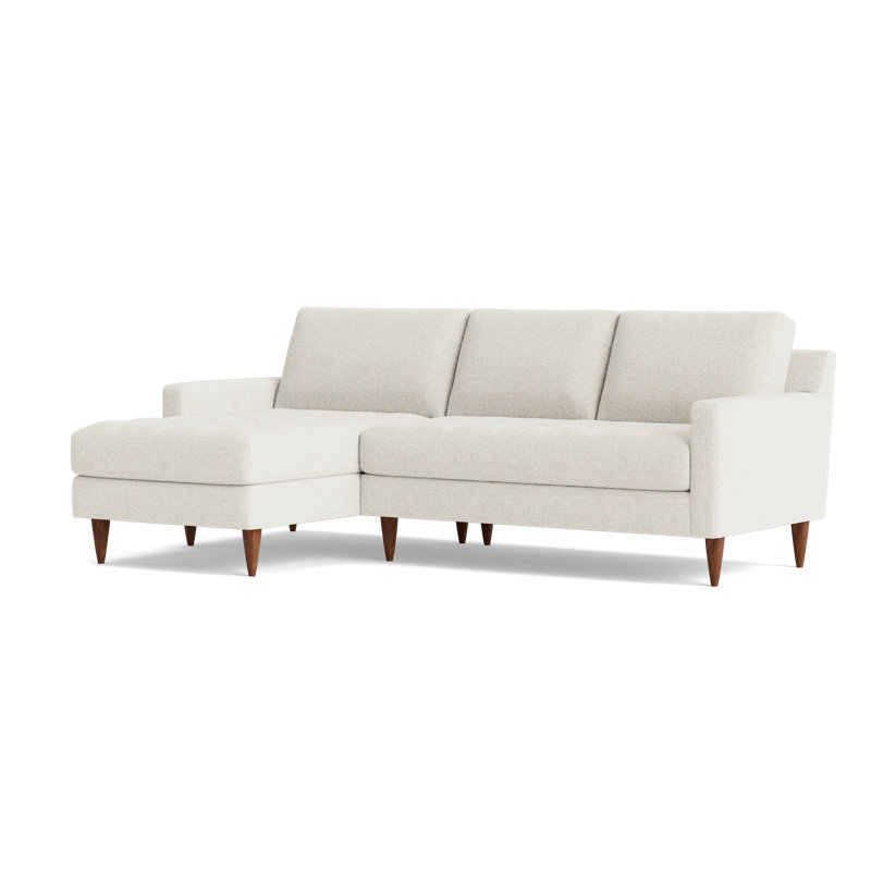 MCM Chaise Sectional, Performance Weave - Carrot, Left Hand Facing