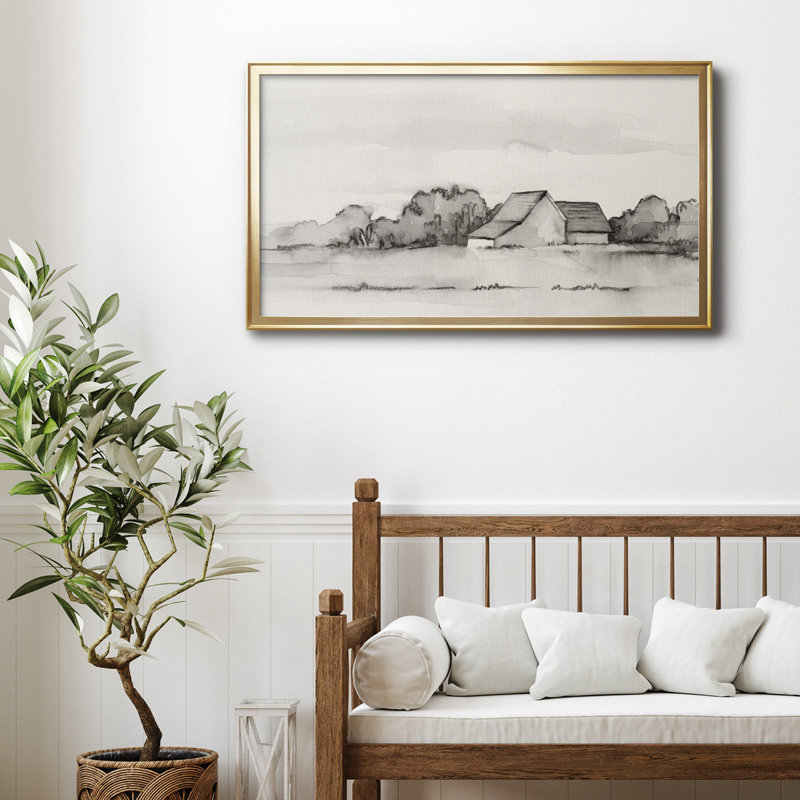 " Wyeth Barn II " Painting Print, Gold, 26.5" H x 14.5" W x 1" D