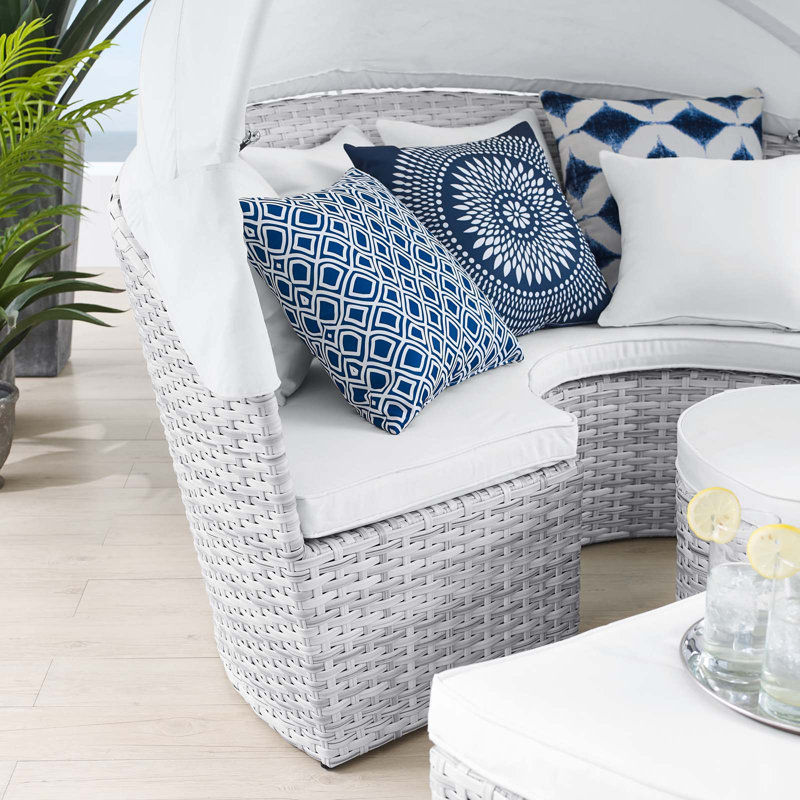 Lit de jour d'extérieur Scottsdale Canopy Sunbrella par Modway, Sunbrella® blanc